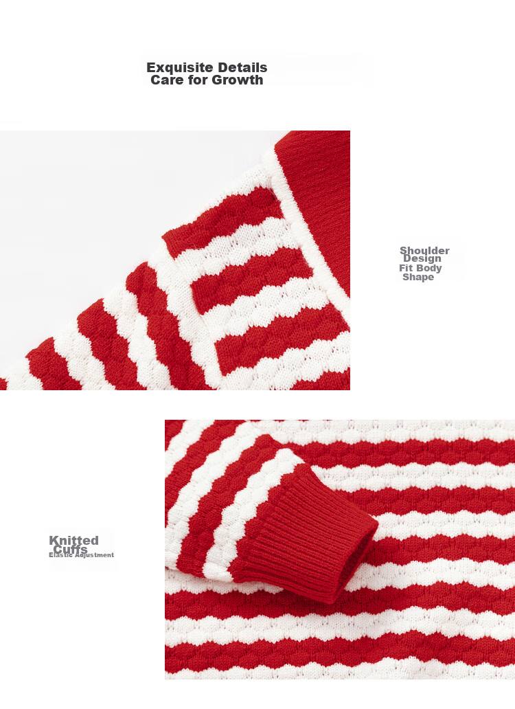 BALABALA Girls' Sweater, Children's Knitwear, Spring And Winter Striped Sweater, Bow-Tie Inner Layer Top 9