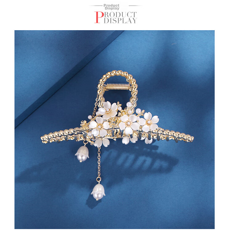 CHIMERA Elegant Hair Claw Clip with Flower And Shark Design, Luxurious Hair Clip for Back of Head, Bun Maker, Mid-Autumn Festival Gift for Wome 18
