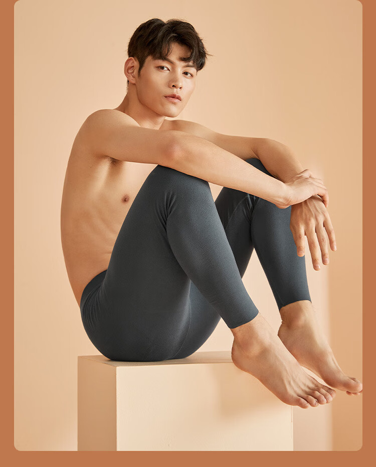 YUZHAOLIN Seamless Thermal Underwear for Men, German Velvet Men's Autumn Pants, Fleece-Lined Cotton Thermal Underwear, 7A Antibacterial And Anti-Static, 1 Pair 16