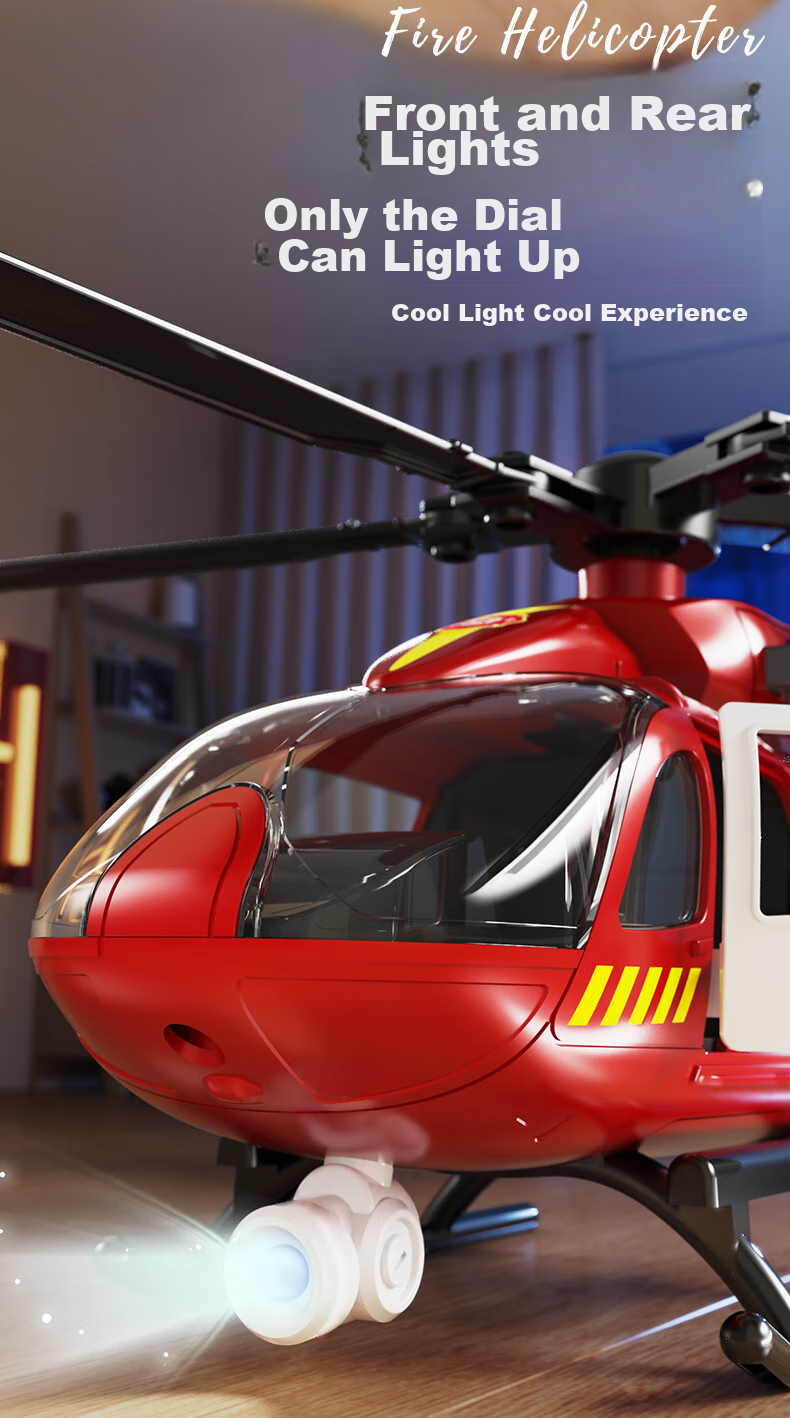 XST Large Children's Toy Helicopter, Inertia Simulation Passenger Aircraft Model, Boys' Fire Rescue Helicopter, Birthday Gift 6