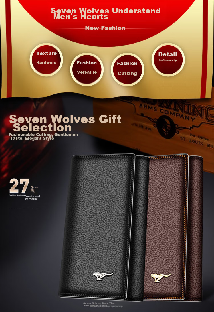 SEPTWOLVES Keychain, Men's Card Holder, Multifunctional Leather Car Key Case, Birthday Gift 2