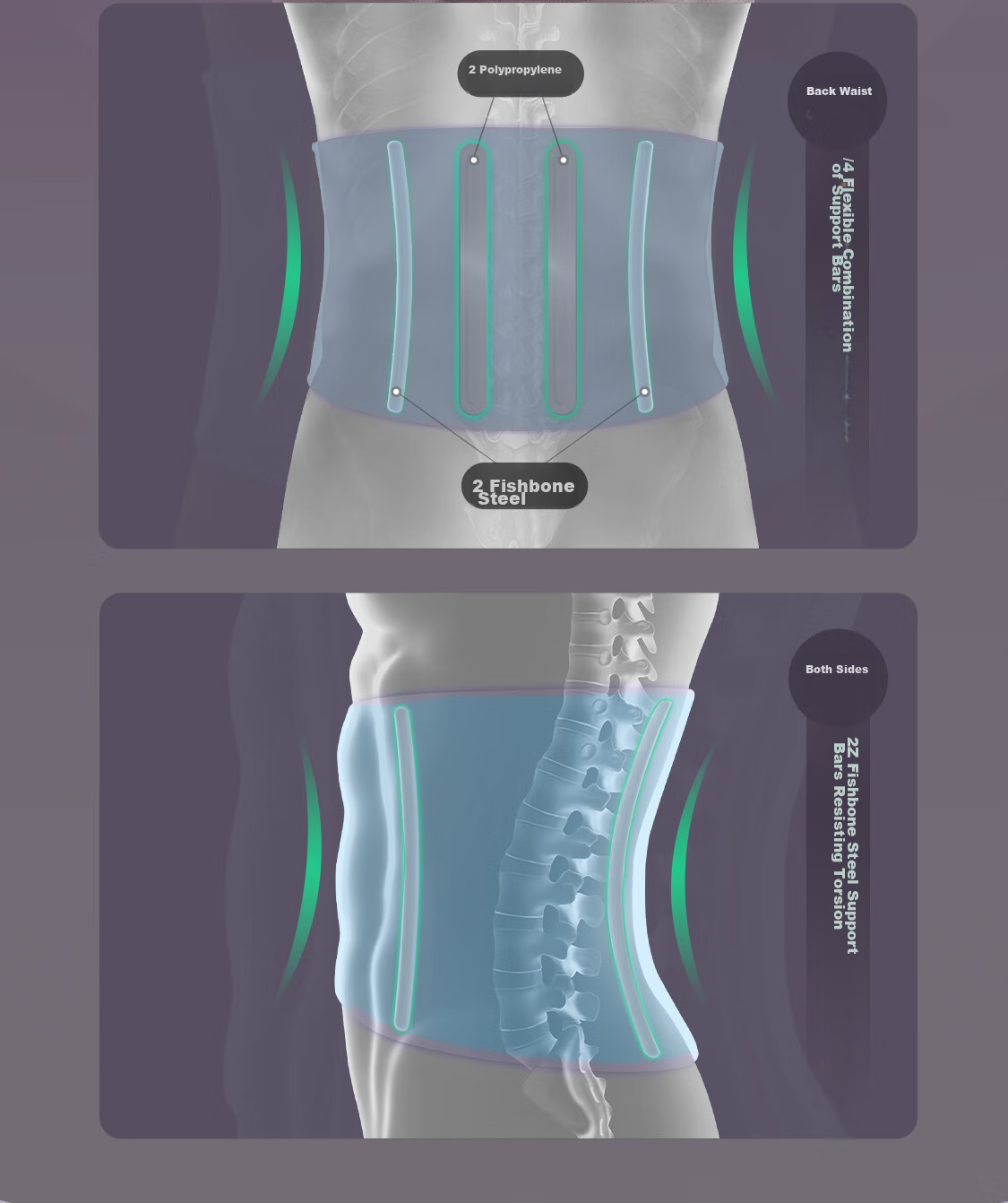 Keep Waist Support Fitness Belt Sports Support for Men And Women, Waist Brace for Squats, Basketball, Sweating, Fat Burning, Prolonged Sitting, Waist Trimmer, Turquoise Green L 7
