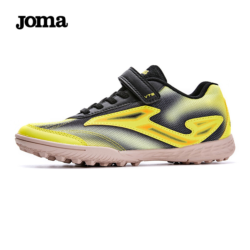 JOMA Soccer Shoes TF Turf Cleats for Youth, Children And Elementary School Students, Non-Slip, Wear-Resistant, Breathable Football Training Shoes, Yellow, Size 37