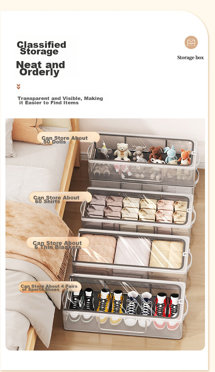 Anerya Simple Folding Shoe Rack Storage Organizer, Space-Saving Transparent Dustproof Shoe Cabinet, Under-Bed Shoe Holder for Boots And Shoes 3