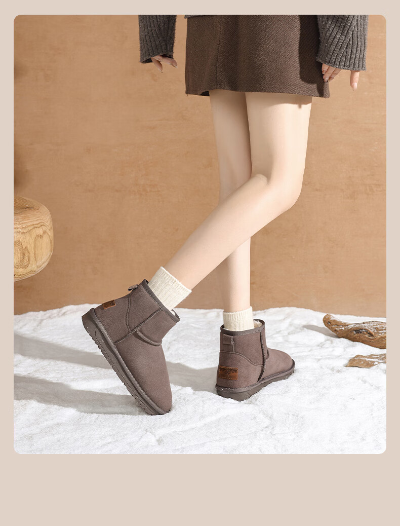 DAPHNE Fleece-Lined Snow Boots for Women, 2025 Winter New Thick Cotton Shoes, Warm Women's Shoes, Flat Cowhide Short Boots 17