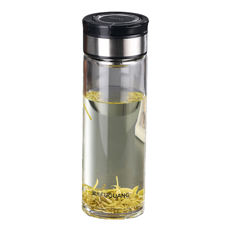 Fuguang Shangyu Series Single-Layer Tea Steeping Glass Cup, Men's And Women's Water Bottle, High Borosilicate Glass Cup for Brewing Tea, 600ml