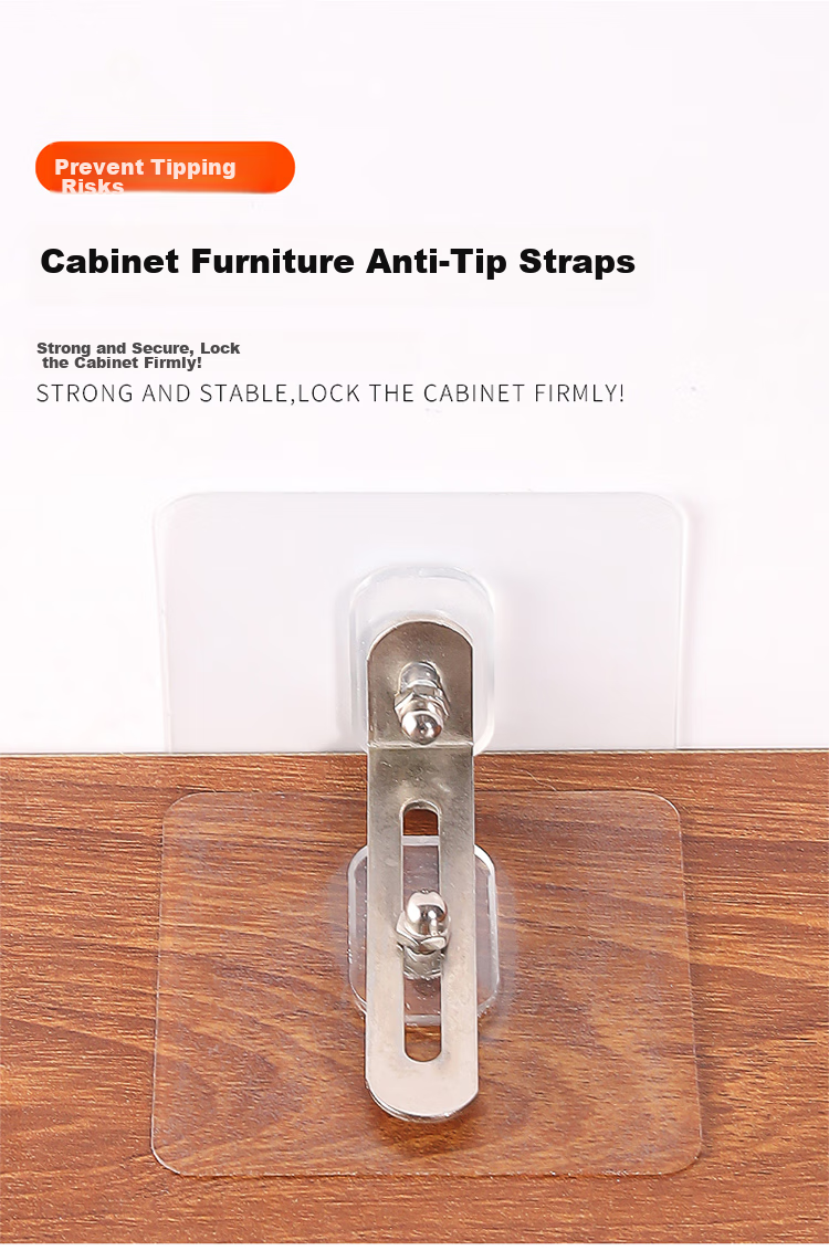 Chaoji Jia Pin Anti-Tipping Device, No Drilling Required, Bookshelf Cabinet Anti-Fall Shoe Cabinet Wardrobe Fixer, Metal Screws Wall-Mounted 5