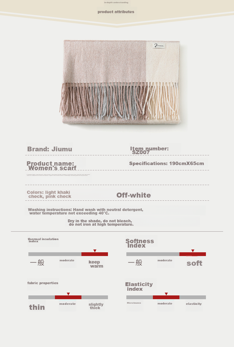 JIUMU Pure Wool Scarf for Women, Autumn And Winter Neck Warmer, Ladies' Warm Shawl, Gift for Women on Mid-Autumn Festival Or Birthday, Gift Box Packaging 2