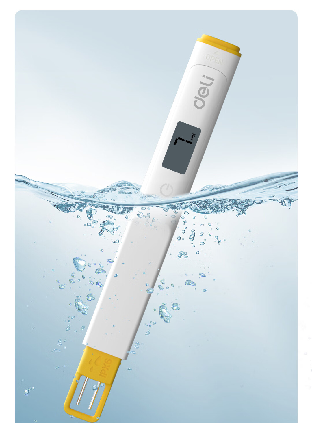 Deli TDS Water Quality Testing Pen Digital Display Test Pen (0~9990PPM) 8