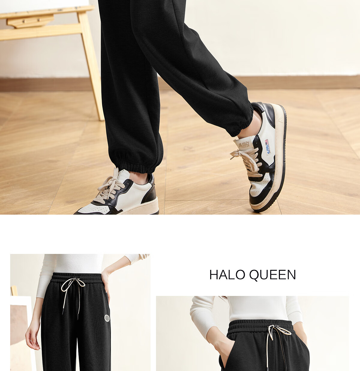 Halo Queen Women's Casual Pants, Spring And Autumn Side Striped Contrasting Color, Drawstring Elastic Waist, Summer Loose-Fitting Sweatpants, New Product H143R1011 19