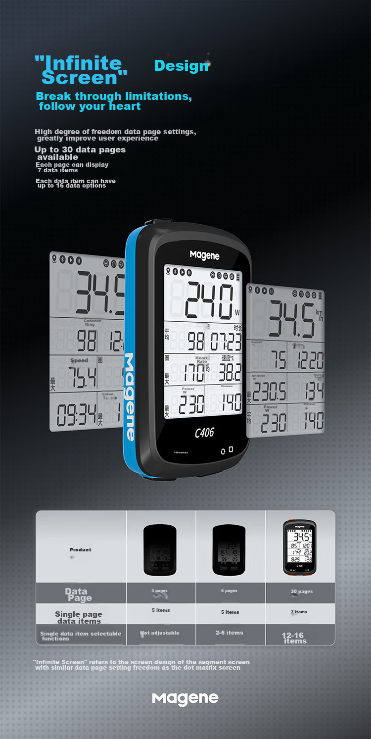 Magene C416 Bike Computer, Mountain And Road Bicycle Smart GPS Bluetooth Wireless Waterproof Odometer, Cycling Equipment Accessory 5