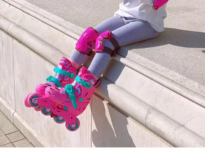 Feiying Roller Skates for Children, Girls And Boys, Beginner Inline Skates, Professional Lock-Wheel Flat Roller Skates, Inline Skating Shoes, Ice Skates 18