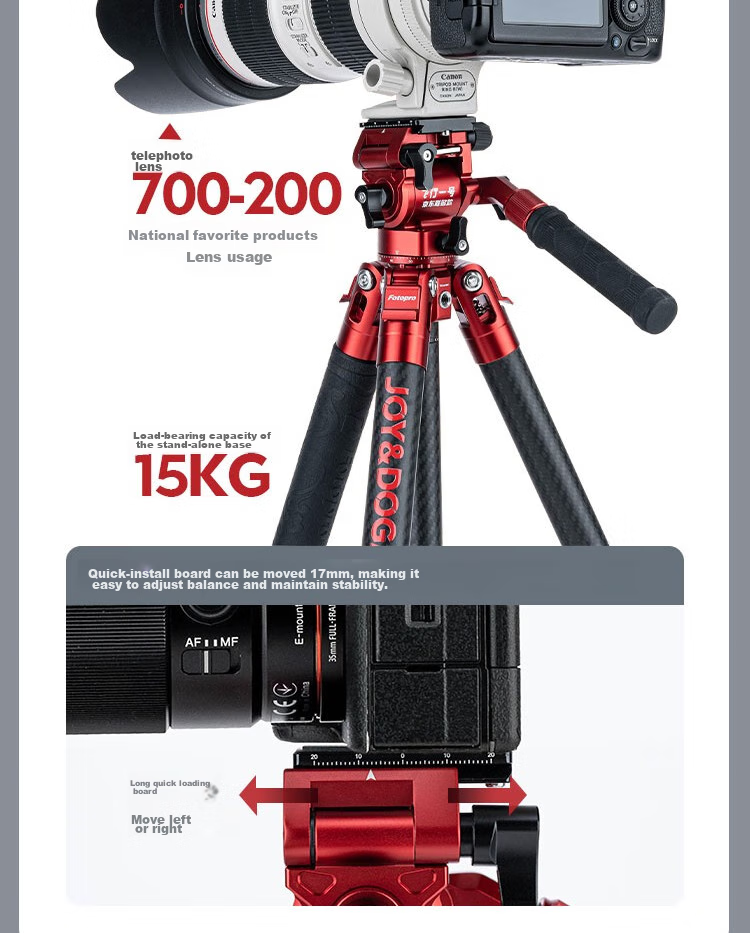 Fotopro X Joy Collaboration Edition, Flying One, Horizontal And Vertical Shooting Hydraulic Head, Carbon Fiber Camera Mirrorless Photography And Videography Tripod, Original Carbon Gray, Includes Phone Clamp 14