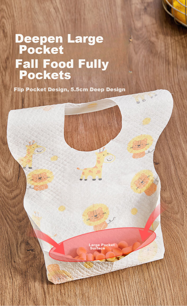 LOCK&LOCK Disposable Bibs for Babies, Summer Waterproof Baby Feeding Bibs, No-Wash Drool Bibs, 20 Pieces/pack 7