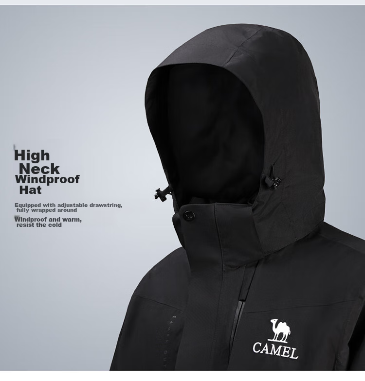 CAMEL Three-In Jacket, Outdoor Triple-Protection Warm Windproof Coat, Mountaineering Clothing NR99 [Island Orange] 21