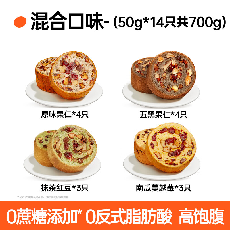 碧翠园全麦面包早餐果仁车轮坚果吐司700g枣仁大列巴五黑粗粮欧包代餐