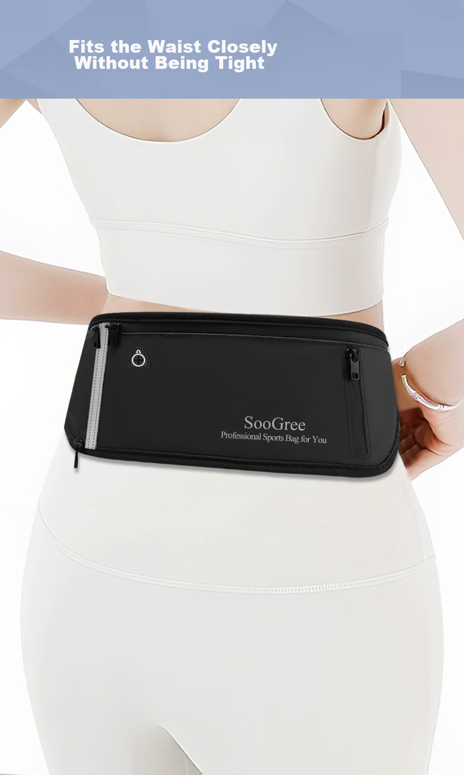 SooGree Sports Waist Pack, Running Phone Carrier, Unisex for Men And Women, Cycling Marathon Waterproof Multifunctional Phone Storage 10