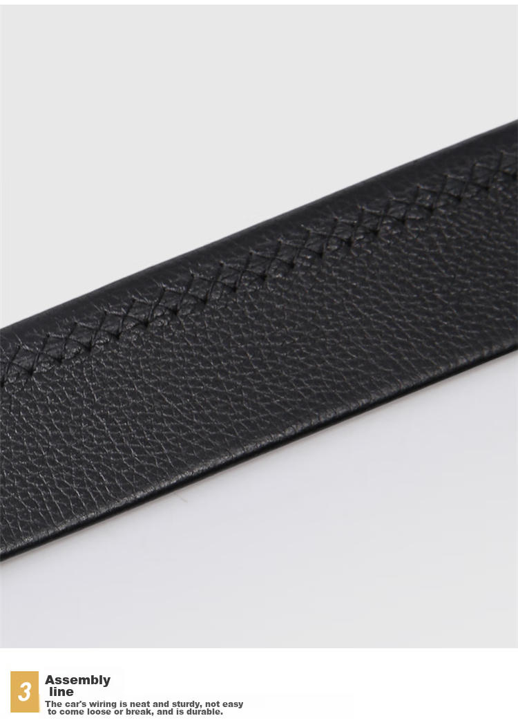 HONGU Men's Belt, Top-Grain Leather, Casual Business Automatic Buckle Trouser Belt Gift Box, Birthday Present 9