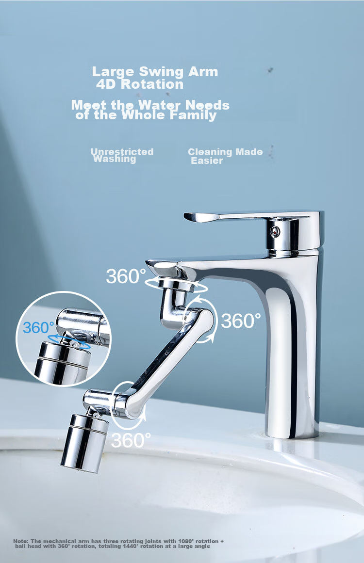 JD Original 1440° Mechanical Arm Faucet Sprayer with Filter, Rotating Mechanical Arm Filter Anti-Splash Spout for Kitche 3