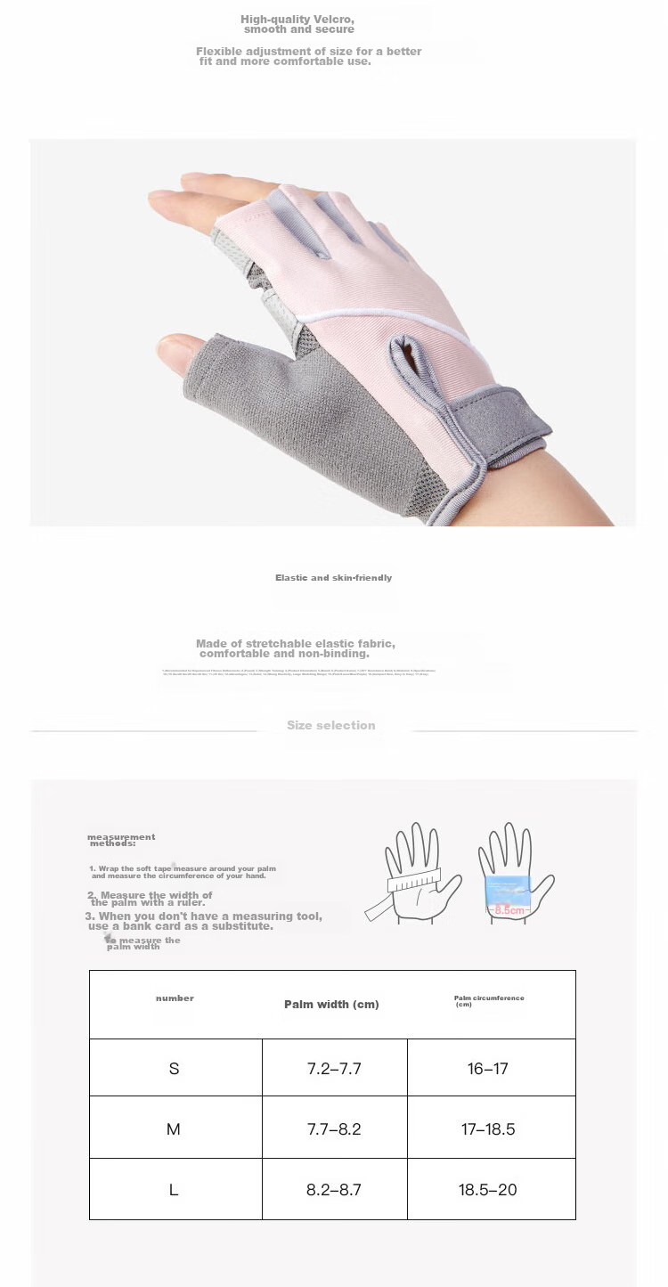 LAC Lightweight Sports Gloves, Women's Fitness Workout Gloves, Non-Slip Protective Fingerless Breathable Gloves for Equipment Training, Cherry Pink, Size S 6