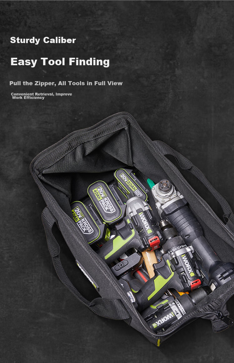 WORX Portable Tool Storage Bag, 16-Inch Wire Tool Bag WA1585, Multi-Functional Household 3