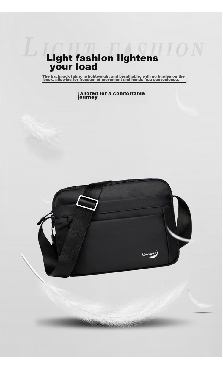 CROCODILE Fashion Versatile Fabric Bag, Men's Large Capacity Shoulder Bag, Lightweight Horizontal Crossbody Bag XB1978, Gift for Boyfriend 10
