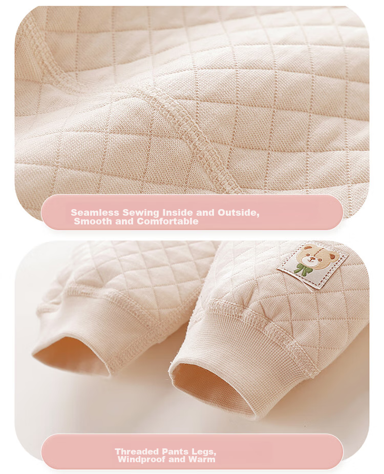 Labi Baby Toddler Baby Belly Protection Pants Autumn Winter Boys Girls Base Layer Sleep Pants Kids Thermal Pants 2-Pack Bear Pink Size 100 20