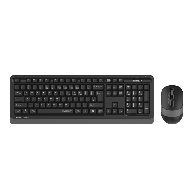 A4TECH FB1010Q 104-Key Bluetooth Keyboard And Mouse Set, Wireless Keyboard And Mouse Set with Bluetooth Key/Mouse Combo, Fei Shidai Quiet Keyboard And Mouse Set, Su Kong Gray, Bluetooth/wireless