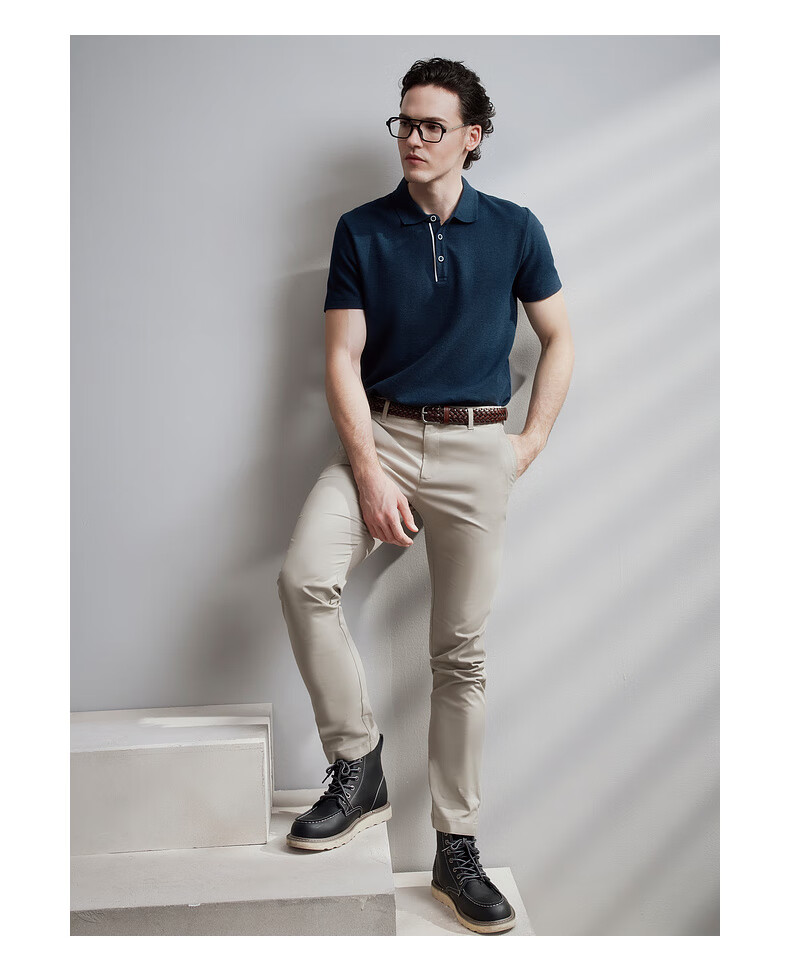 G2000 Men's Spring Summer Casual Versatile Short Sleeve Polo Shirt in Teal Blue [Pique Cotton Skin-Friendly Mall Edition] 13