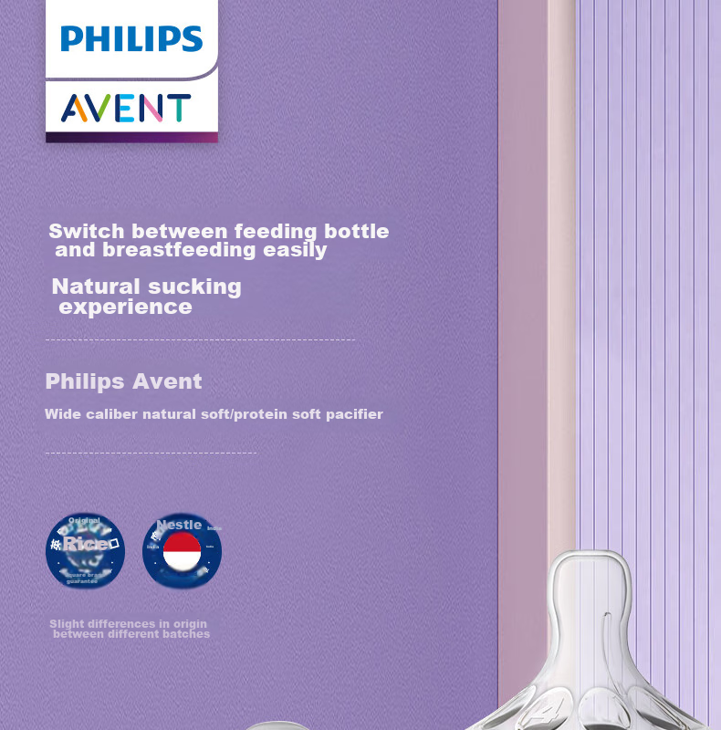 AVENT Philips AVENT Wide-Neck Natural Soft Nipple for Newborns And Infants, 3-6 Months, Imported Pair 2