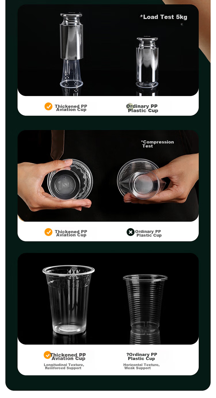MARYYA Disposable Plastic Cups, 240ml*100 Pieces, Thickened Water Cups, Tea Cups, Beverage Cups, Aviation Cups 5