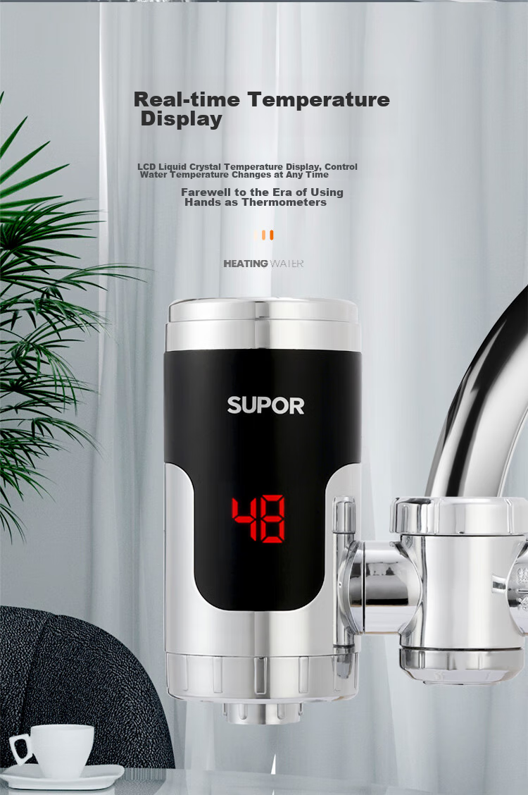 SUPOR Electric Hot Water Faucet, Instant Heating, Kitchen Treasure, Quick-Connect Fast Heating Electric Water Heater, for Bathroom And Balcony, Dual-Use for Cold And Hot Water, Heater 274247-04-CP with Free Leak Protectio 9