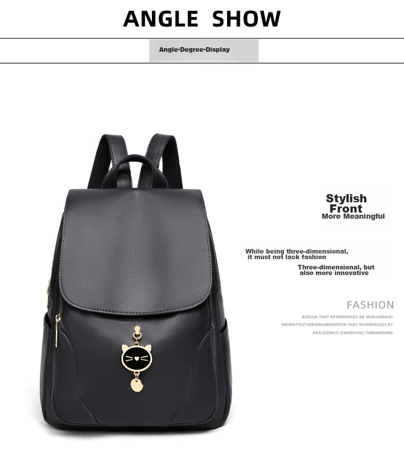 Aiqinghai Leather Handbag, Women's Bag, Backpack, Large Capacity Schoolbag, Travel Casual Fashion Business Brand Birthday Gift 8