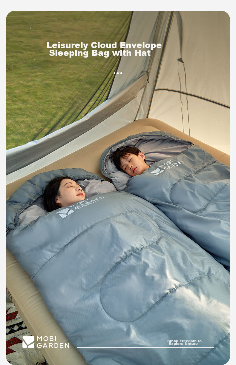 MOBIGARDEN Youyun 2.0 Sleeping Bag, Outdoor Camping Splicing Single Warm Sleeping Bag, NX23562007, Rock Gray/Left 6