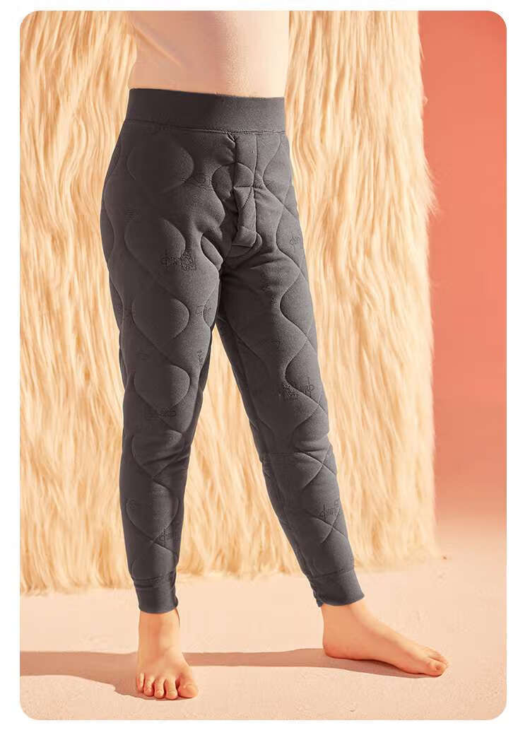 Bingxuemumian Children's Thermal Pants, Boys And Girls Fleece-Lined Thickened School Uniform Essential, Autumn Winter Woolen Long Johns for Older Children, Leggings 20