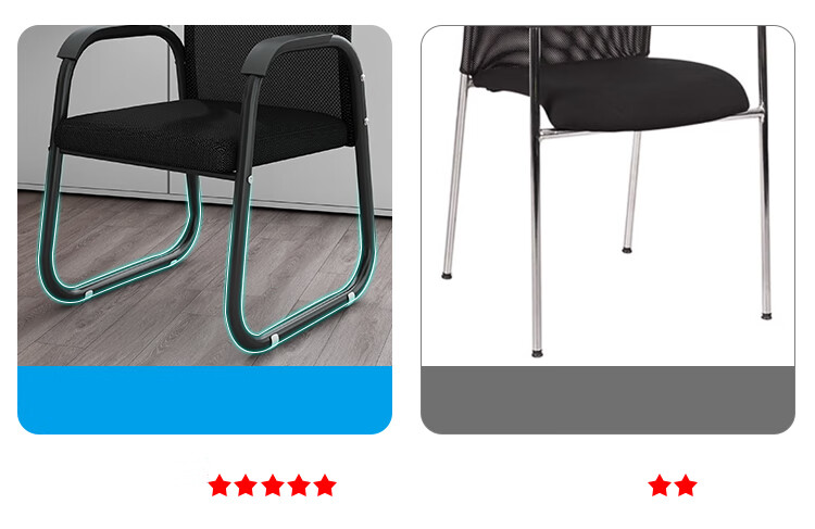 XINGKAI Computer Chair, Home Office Chair, Conference Chair, Bow-Shaped Chair, Backrest Chair, Ergonomic Chair BG220 Black Mesh 8