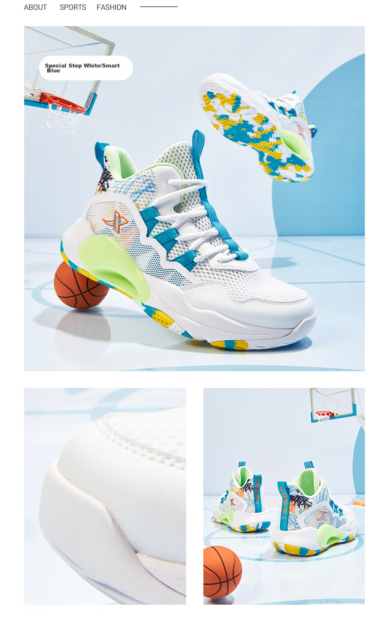 XTEP Children's Unisex Shock-Absorbing Wear-Resistant Basketball Shoes for Young National Champions, Deep Blue/mango Yellow, Size 39 23