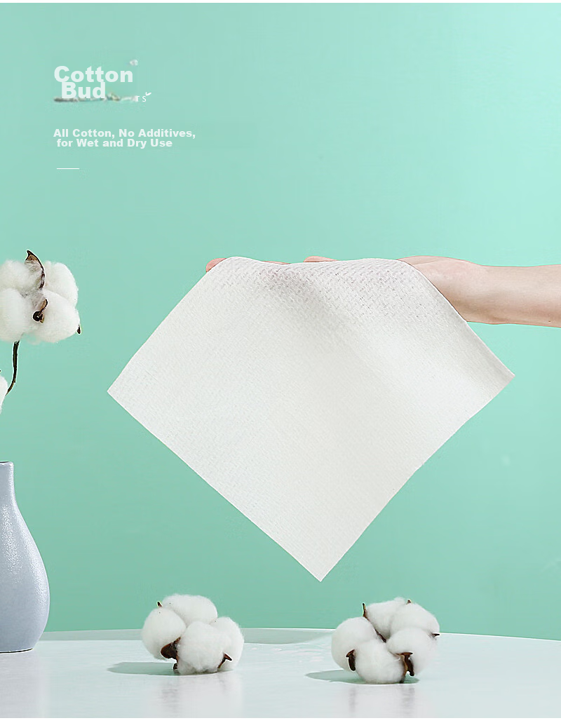 COTTON SHOOTS Disposable Face Towels, Pure Cotton Soft Wipes, Thickened Facial Cleansing Cloths, Hanging Family Pack, 2 Packs × 168 Sheets, 20*20cm 12