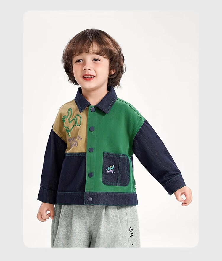 Ciciibear [Color-Fast] Ciciibear Children's Denim Jacket for Boys, Spring And Autumn Style 2024 New Collection, Baby Autumn Clothing, Toddler Wear 16