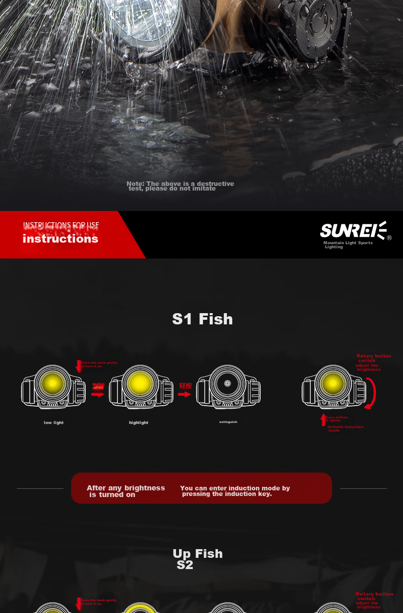 Shanlishi Shangyu S2 Night Fishing Headlamp, High Brightness, Motion Sensor, Rechargeable, Adjustable Focus, Stepless Dimming, Head-Mounted, Ultra-Bright Fishing Headlamp 10