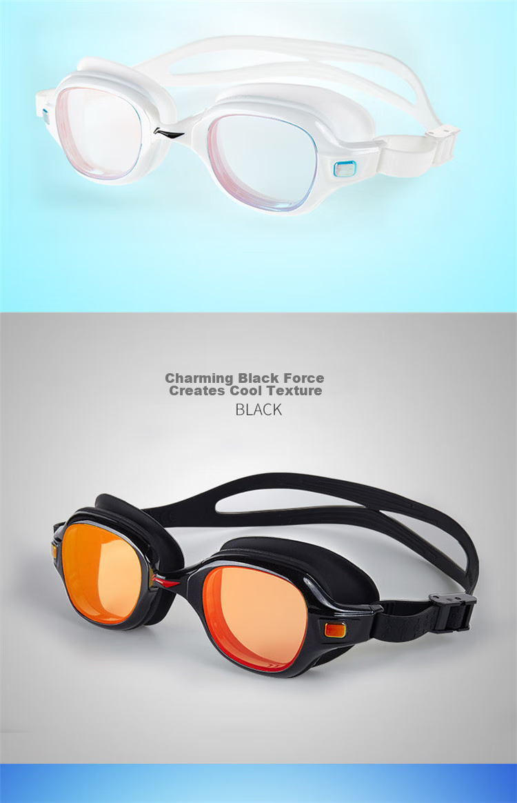 LI-NING LSJN588-3 Women's High-Definition Waterproof Anti-Fog Large Frame Swimming Goggles Rose Red 9