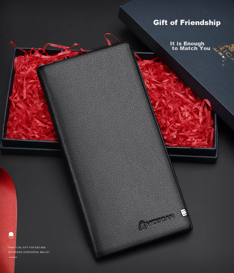 MEXICAN Genuine Top-Grain Leather Wallet for Men, Long Style Billfold, High-End Gift Box, Birthday Present for Boys And Fathers 1