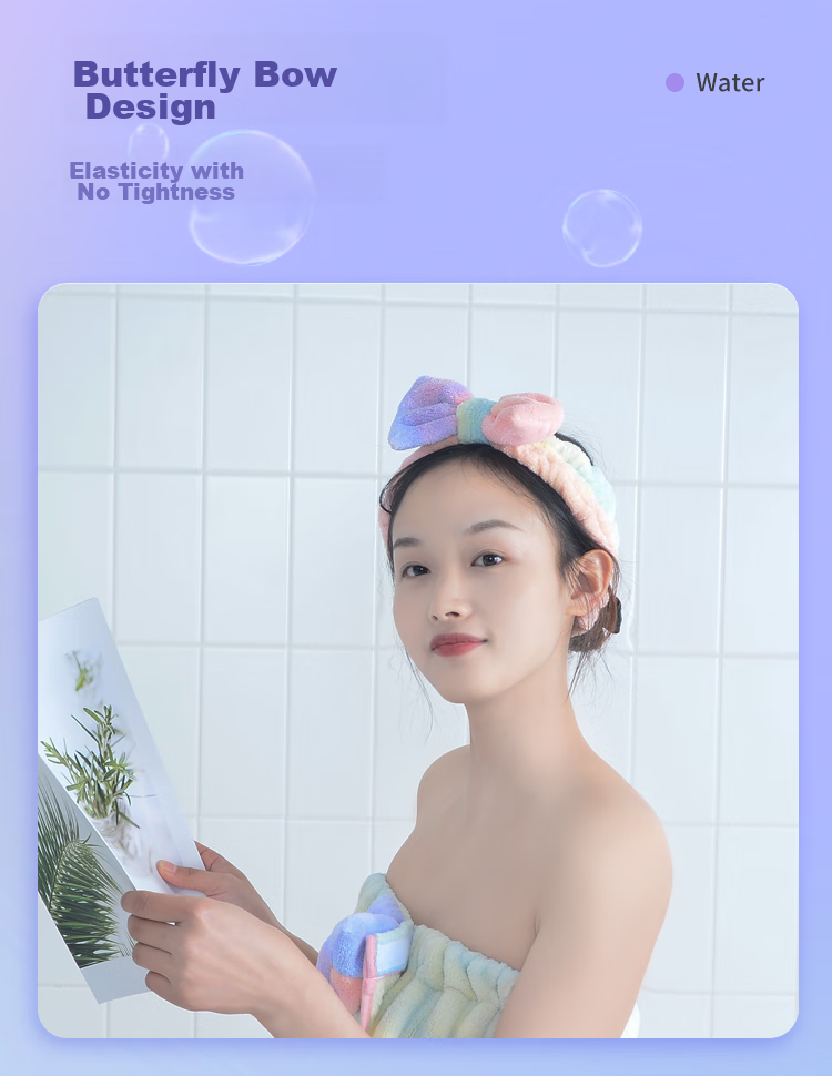 Grace Hair Drying Cap, Cute Korean Style, Absorbent, Soft, Thickened, Portable, Hair Wiping Cap, Quick-Drying Hairband, Two-Piece Set 2