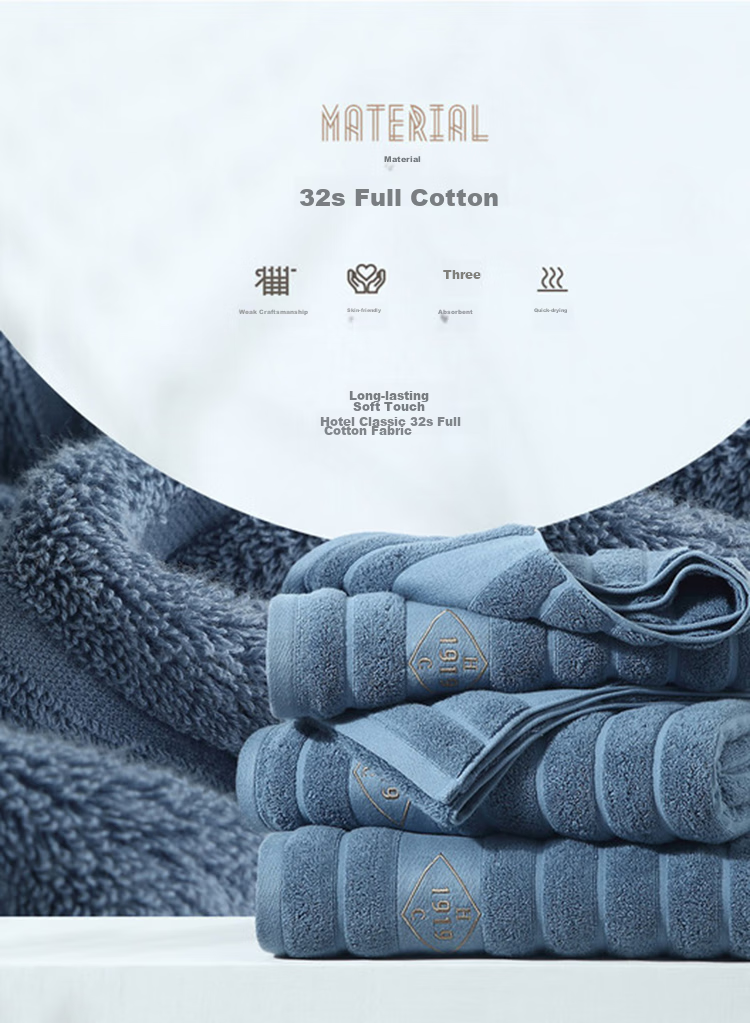 Canasin Hilton Hotel Five-Star Bath Towel, Large Cotton Towel for Men And Women, Absorbent Shower Towel, Lan Color, 150*80cm, Sports 5