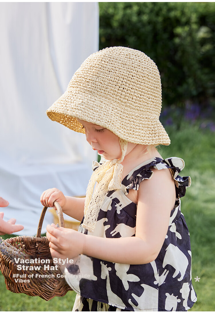 Babylove Baby Boys and Girls Straw Hat Summer Sunshade Hat Infant Toddler Sun Hat Kids Outdoor Fisherman Straw Hat 2