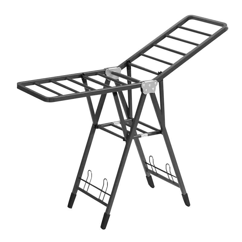 Huakaizhixing Clothes Drying Rack, Floor-Standing Foldable Hanger, Indoor Drying Pole, Balcony Quilt Drying Rack YJ84 Double Layer 1.6m