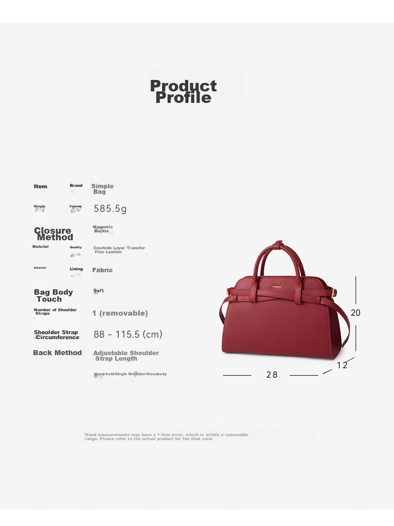 JONBAG Leather Kelly Bag Strap Handbag for Women, Elegant Red Wedding Bag 2026 New Style Wedding Souvenir Gift for Girlfriend 8