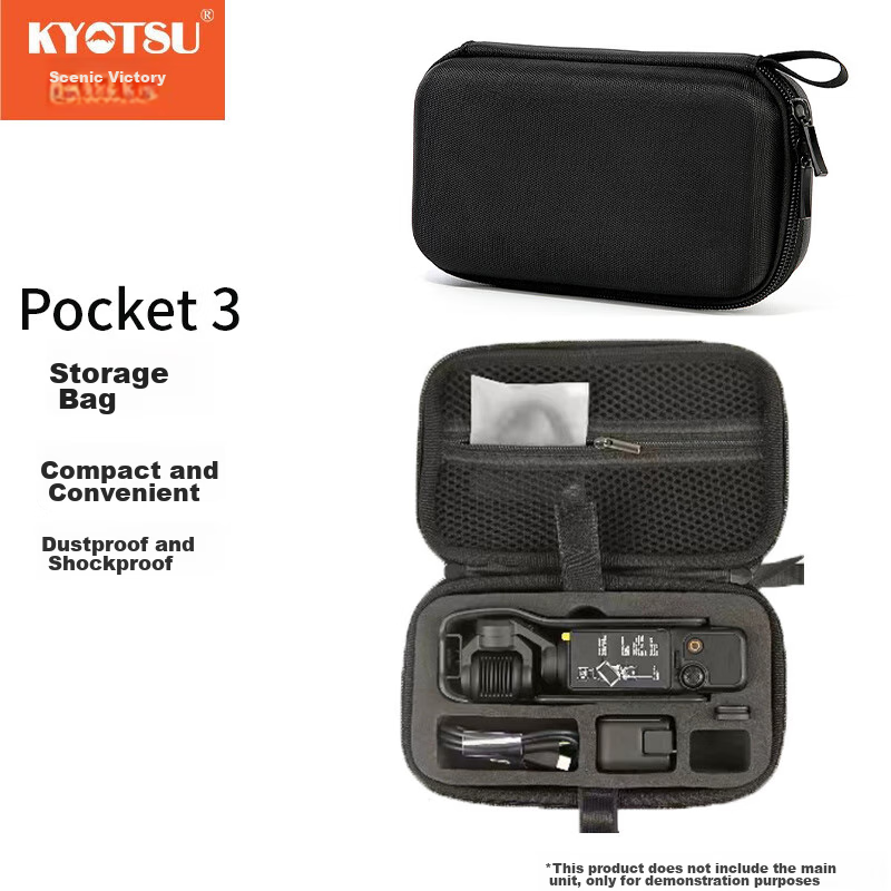 KYOTSU DJI Osmo Pocket 3 Portable Storage Bag, Pocket Camera Gimbal Handheld Tripod, Pocket 3 Protective Case, Shockproof, Splash-Resistant, Handheld Bag