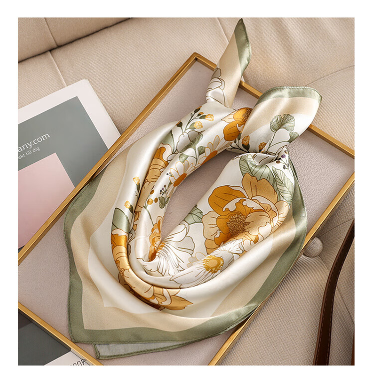 Shanghai Gushi Silk Scarf, 100% Mulberry Silk Satin Square Scarf, Gift Box, Birthday Present for Mom Or Girlfriend, Valentine's Day Gift, Red 13