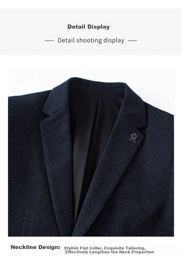 MONTAGUT Spring And Autumn Men's Business Suit with Mulberry Silk Blazer, Casual Comfortable Jacket, Navy Blue, Size 54 5